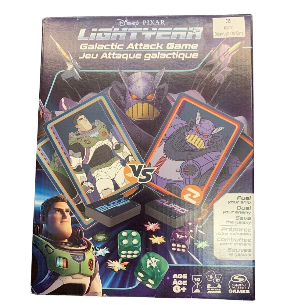 Lightyear Galactic Attack Game Card & Dice Game 6y+ Disney Pixar BRAND NEW!